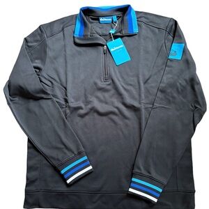 NWT  Bunker Mentality Color Quarter Zip Pullover Mens Black  1/4 Zip  XXL Golf